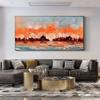 100% Hand-Painted Original Oil Painting Beach Bathroom Decor Wall Nautical Pictures for Wall Modern Farmhouse Decor Original Landscape Acrylic Painting Christmas Gifts for Women 64X32in Unframed view 4