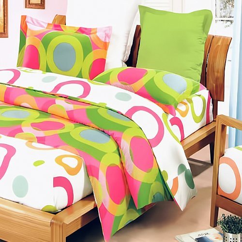 [Rhythm of Colors] 100% Cotton 3PC Mini Comforter Cover/ Cover Set (Queen Size)