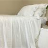 Urban Bedding 400 Thread Count -White 100% Egyptian Cotton 3 Piece Luxurious Bedspread, Ruffled Bed Cover King 30'' Inch Drop view 1