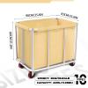 Commercial Laundry Cart with Wheels, 11.35 Bushels Large Roller with Removable Waterproof Canvas Lined Basket, Heavy Duty Stainless Steel for Hotels and Hospitals view 2
