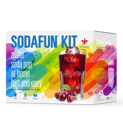 BrewDemon Soda Making Kit Extra with Bottles and More - It's Like Having a Soda Factory in Your Kitchen - Includes (2) 1 Gallon Root Beer Recipe