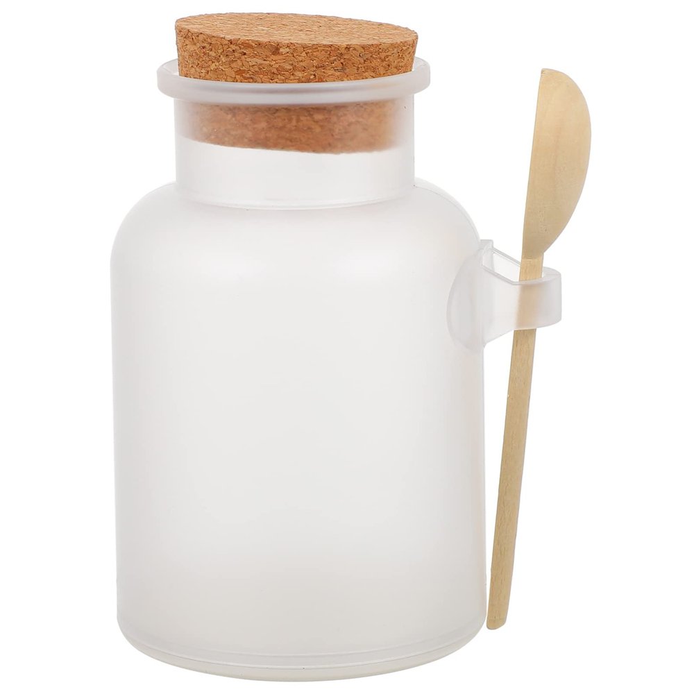 Beaupretty 1pc Jar Cork Lid and Sturdy Softwood Bath Salt Storage Container Versatile for Talcum and Personal Care Capacity