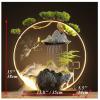 HSINYA Peacock Tabletop Water Fountains Indoor Waterfall with LED Light Zen Decor for Meditation with Mist Japanese Decor with Fake Plants Feng Shui Decoration for Good Luck Wealth view 2