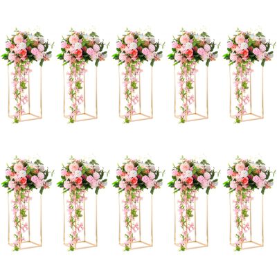 Inweder Gold Flower Stand for Table: 23.6 Tall Centerpiece Stand for Wedding Table Reception Floral Center Pieces with Home Decoration Party Event 10 PCS