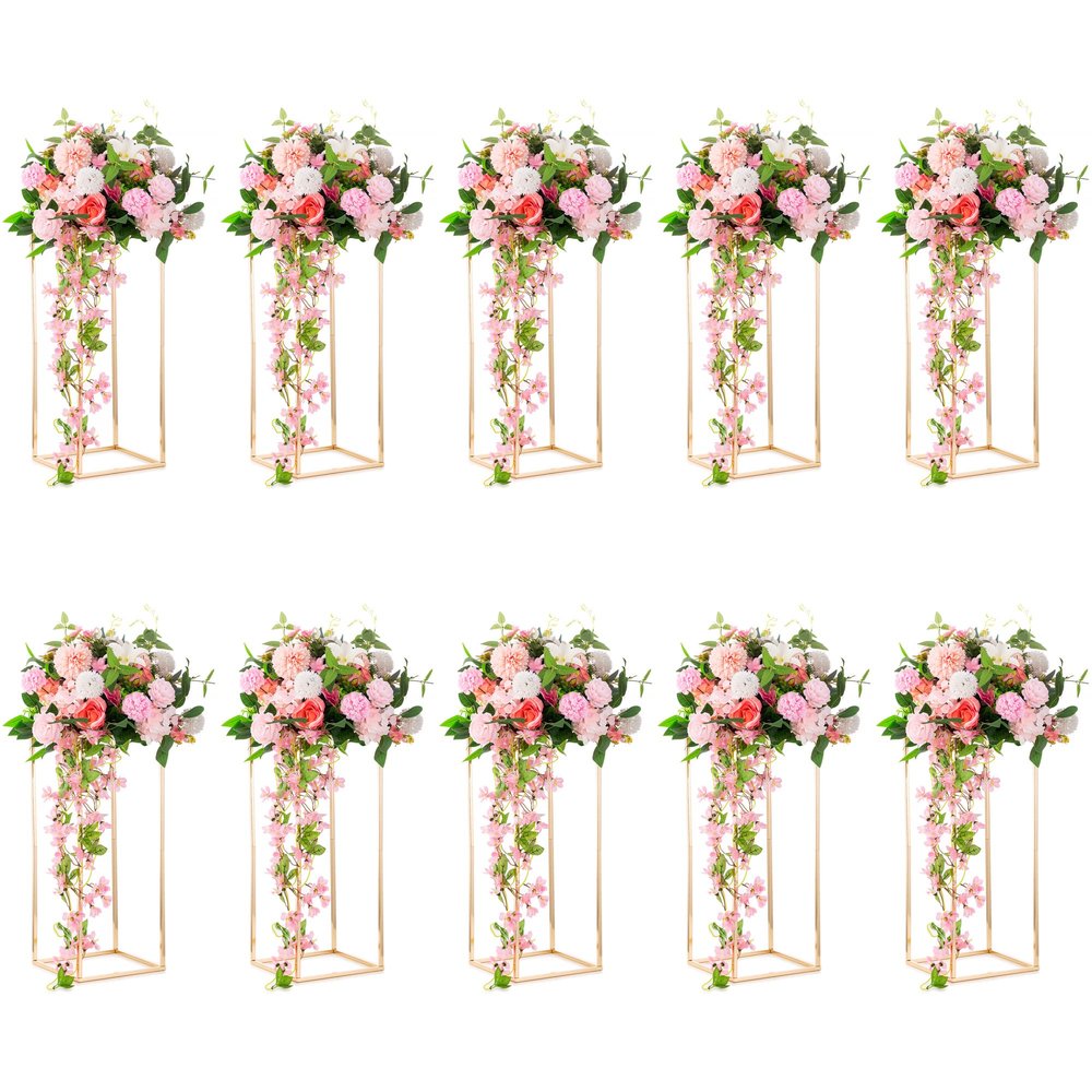 Inweder Gold Flower Stand for Table: 23.6 Tall Centerpiece Stand for Wedding Table Reception Floral Center Pieces with Home Decoration Party Event 10 PCS