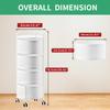JAQ Rotating Storage Carts No Assembly, 4-Tier Round Storage Basket Rack Shelf Organizer on Rolling Wheels for Fruit Vegetables Grocery Corns Potato Onion Snack in Kitchen Pantry (4-Tier, White) view 2