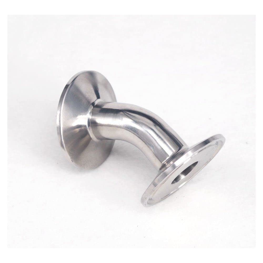 19mm O/D 304 Stainless Steel Sanitary Ferrule 45 Degree Elbow Pipe Fitting for Homebrew Wine Beer Brewing Fit 1.5" Tri Clamp