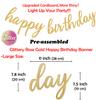 Aonor Pink and Gold Happy Birthday Decorations - Gold Happy Birthday Banner Sign, Pom Poms Flowers, Glittery Circle Dots Garland and Hanging Swirls for Girls Women Birthday Party Decorations view 2