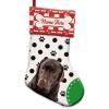 MALIHONG 1 Pack Personalized Black Polka Dot Christsmas Stocking with Lovely Dog Labrador Red and White Buffalo Plaid Xmas Decor Gift 14.4 Inch view 1