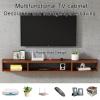WANGPP Floating TV Stand Cabinet,Wall-Mounted Shelf Unit,Hanging TV Console,Entertainment Center Cabinet Component for Living Room Bedroom (Color : Black, Size : 120x24x20cm) view 2