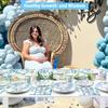 175Pcs Baby Boy Shower Decorations Plates Set for 25 Guests, Elephant Baby Shower Paper Plates Napkins Cups and Utensils Tableware Blue Floral Theme Birthday Party Supplies view 2