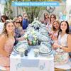 175Pcs Baby Boy Shower Decorations Plates Set for 25 Guests, Elephant Baby Shower Paper Plates Napkins Cups and Utensils Tableware Blue Floral Theme Birthday Party Supplies view 3