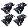4 Pcs Swivel Castors 40mm/50mm, Furniture Casters, Castor Wheels Heavy Duty with Screws, Trolley Industrial Transport Casters, Replacement Casters, Black,4brakes-40mm/M6 view 1