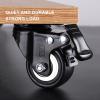 4 Pcs Swivel Castors 40mm/50mm, Furniture Casters, Castor Wheels Heavy Duty with Screws, Trolley Industrial Transport Casters, Replacement Casters, Black,4brakes-40mm/M6 view 4