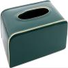 Dongng Tissue Box Cover,Ceramic Rectangle Paper Storage Box,Table Napkin Storage Organizer,Paper Pumping Box Countertops Decoration for Living Room Non-Slip and Portable view 1