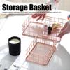 Cyrank Modern Rose Gold Wire Basket 2-Pack, Storage & Organizer for Bathroom, Bedroom, Office (9.6x6.5x2.4in) view 2