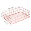 Cyrank Modern Rose Gold Wire Basket 2-Pack, Storage & Organizer for Bathroom, Bedroom, Office (9.6x6.5x2.4in) view 3