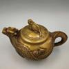 16cm Chinese Antique Brass Turtle Dragon Teapot Home Decorate Crafts view 2
