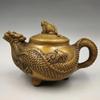 16cm Chinese Antique Brass Turtle Dragon Teapot Home Decorate Crafts view 4