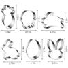 Happy Easter Cookie Cutter, 6 Pcs Bunny Cookie Cutters Mold Set Rabbit Egg Carrot Basket Stainless Steel Fondant Molds Biscuit Cutters for Kitchen Baking Easter Holiday Party Decoration view 2