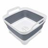 2.4 Gal(9L) Collapsible Dish Basin with Drain Plug, Space Saving Outdoor Multiuse Foldable Sink Tub, Dishpan, Kitchen Storage Tray for Camping, Vegetable Washing, RV (Gray) view 1
