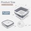 2.4 Gal(9L) Collapsible Dish Basin with Drain Plug, Space Saving Outdoor Multiuse Foldable Sink Tub, Dishpan, Kitchen Storage Tray for Camping, Vegetable Washing, RV (Gray) view 2