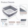 2.4 Gal(9L) Collapsible Dish Basin with Drain Plug, Space Saving Outdoor Multiuse Foldable Sink Tub, Dishpan, Kitchen Storage Tray for Camping, Vegetable Washing, RV (Gray) view 3