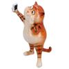 AB Tools Ginger Fat Taking Cat Selfie Picture Ornament Statue Garden House Decor Resin view 2