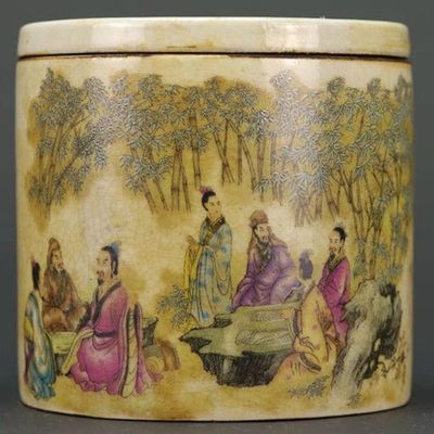11cm Collection Antique Qing Famille Rose Cricket Jar Porcelain Ornaments