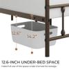 Topeakmart Queen Size Victorian Style Metal Bed Frame with Headboard/Mattress Foundation/No Box Spring Needed/Under Bed Storage/Strong Slat Support Bronze view 2