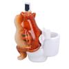 AB Tools Fat Cat Selfie Picture On Toilet Pen Holder Ornament Statue Garden House Resin view 2