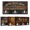 Brd Gifts Personalized Key Holder for Wall - Custom Key Hanger with Family Name, 12 Designs, 8 Background Options, Housewarming Presents for New Home, Wedding Gifts for Couple - Large view 1