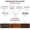 Brd Gifts Personalized Key Holder for Wall - Custom Key Hanger with Family Name, 12 Designs, 8 Background Options, Housewarming Presents for New Home, Wedding Gifts for Couple - Large view 2