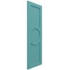 12"W x 58"H True Fit PVC Center Circle Arts & Crafts Fixed Mount Shutters, Pure Turquoise (Per Pair - Hardware Not Included) view 2