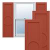 15"W x 51"H True Fit PVC Center Circle Arts & Crafts Fixed Mount Shutters, Colorful Leaves (Per Pair - Hardware Not Included) view 1