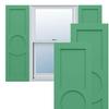 18"W x 30"H True Fit PVC Center Circle Arts & Crafts Fixed Mount Shutters, Lilly Pads (Per Pair - Hardware Not Included) view 1