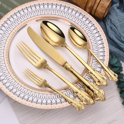Silverware Set for 6, 30 PCS Gold Stainless Steel Flatware Set, Mirror Polished Kitchen Utensil Set, Tableware Cutlery Set Service for Home and Restaurant, Dishwasher Safe (30pcs)