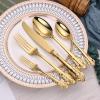 Silverware Set for 6, 30 PCS Gold Stainless Steel Flatware Set, Mirror Polished Kitchen Utensil Set, Tableware Cutlery Set Service for Home and Restaurant, Dishwasher Safe (30pcs) view 1