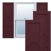18"W x 66"H True Fit PVC Center Circle Arts & Crafts Fixed Mount Shutters, Wine Red (Per Pair - Hardware Not Included) view 1