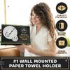 One Handed Tear Wall Mounted & Under Counter Paper Towel Holder Dispenser - Stainless Steel Wall Mount Paper Towel Holder - Easy to Install Horizontally or Vertically - Hardware Included  11 Inches view 3