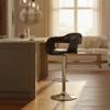 AC Pacific ACBS07 Adjustable Swivel Bar Stool, Seat Height 33 to 42 Inches, Upholstered in Faux Leather, Chrome Metal Base, Padded Cushion & Footrest, Ideal for Kitchen Island Countertops, Midnight view 1