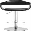 AC Pacific ACBS07 Adjustable Swivel Bar Stool, Seat Height 33 to 42 Inches, Upholstered in Faux Leather, Chrome Metal Base, Padded Cushion & Footrest, Ideal for Kitchen Island Countertops, Midnight view 3