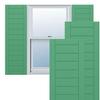 Ekena Millwork TFP001HF18X059LP True Fit PVC Horizontal Slat Framed Modern Style Fixed Mount Shutters, (Per Pair-Hardware Not Included), 18-in. W x 59-in. H, Lily Pads view 1