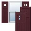 15"W x 32"H True Fit PVC San Antonio Mission Style Fixed Mount Shutters, Wine Red (Per Pair - Hardware Not Included) view 1
