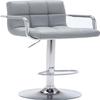 AC Pacific Contemporary Adjustable Swivel Kitchen Bar Stool Chair with Cushion and Armrest, 24"-33", Pewter Gray view 1
