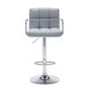 AC Pacific Contemporary Adjustable Swivel Kitchen Bar Stool Chair with Cushion and Armrest, 24"-33", Pewter Gray view 4