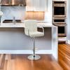 AC Pacific Contemporary Adjustable Swivel Kitchen Bar Stool Chair with Cushion and Armrest, 24"-33", White ACBS15 Daisy White Square view 3
