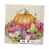 Autumn Pumpkin Flowers Paper Napkins Paper Luncheon Decoupage Party Napkins 6.5" X 6.5" Folded Set of 4 Pcs view 1