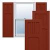 Ekena Millwork 12"W x 32"H True Fit PVC San Miguel Mission Style Fixed Mount Shutters, Pepper Red (Per Pair - Hardware Not Included) view 1