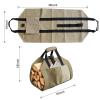 XIANGGUI 1983 Firewood Bag Outdoor Firewood Bags Canvas Tote Bag Firewood Carrier Rack with Storage Pocket Wood Holder Wood Baskets view 2